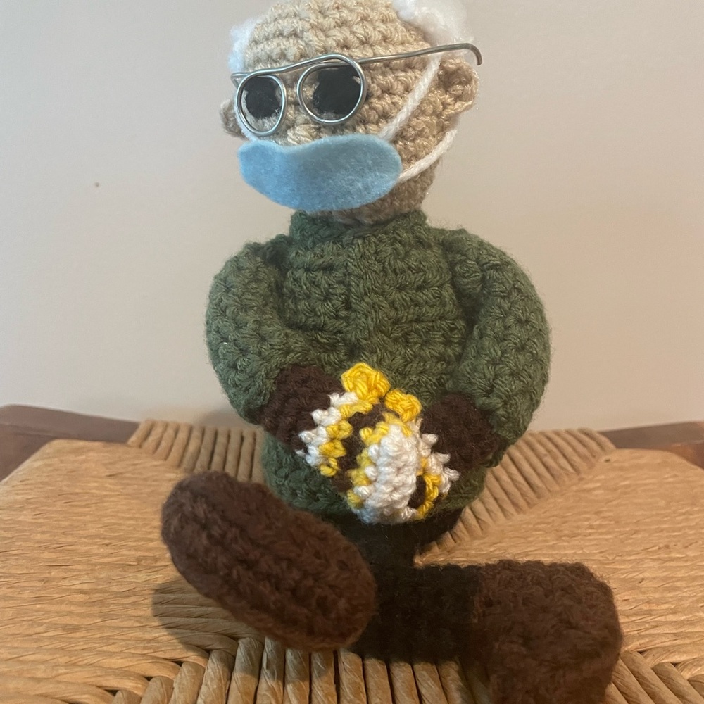 Handmade crochet Bernie Sanders doll - 12 inches